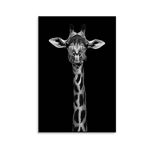 ELedvb HD Tierposter Schwarz und Weiß Giraffe Leinwand Poster Dekorative Malerei Leinwand Wandposter und Kunstdruck Moderne Familie Schlafzimmer Dekor Poster 30 x 45 cm von ELedvb