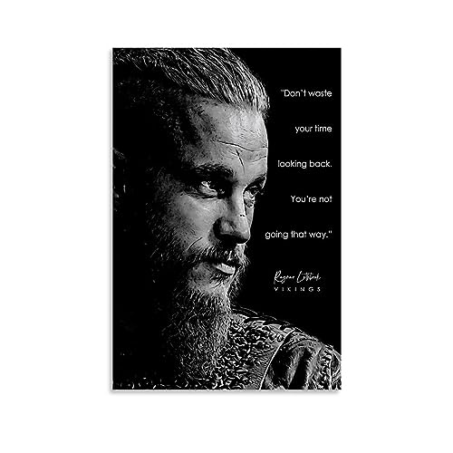 ELedvb HD Vikings Ragnar Zitate 80er 90er Jahre Vintage Filmposter Leinwand Poster Dekorative Malerei Leinwand Wandposter und Kunstdruck Modern Familie Schlafzimmer Dekor Poster 60 x 90 cm von ELedvb