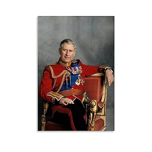 ELedvb King Charles III Leinwand-Poster, dekoratives Gemälde, Leinwand-Wandposter und Kunstdruck, modernes Familienschlafzimmer-Dekor-Poster, 40 x 60 cm von ELedvb