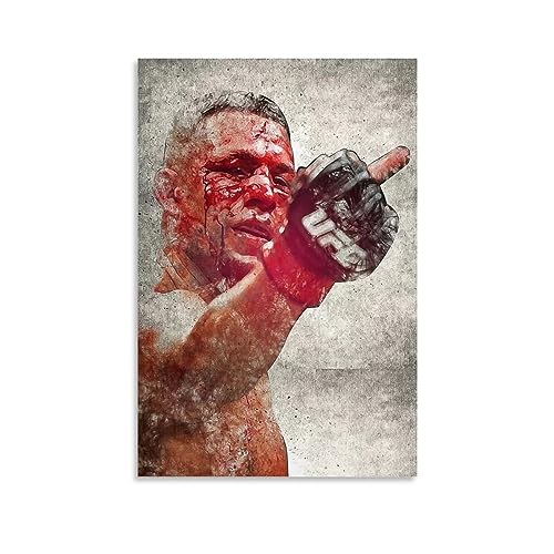 ELedvb Nate Diaz GlossCanvas Poster, dekoratives Gemälde, Leinwand-Wandposter und Kunstdruck, modernes Familienschlafzimmer-Dekor-Poster, 40 x 60 cm von ELedvb