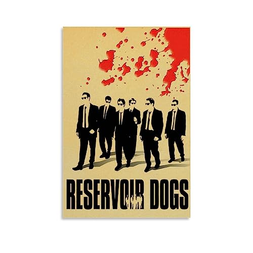 ELedvb Reservoir Hunde-Poster, Silhouette, Leinwand-Poster, dekoratives Gemälde, Leinwand-Wandposter und Kunstdruck, modernes Familienschlafzimmer-Dekor-Poster, 50 x 75 cm von ELedvb