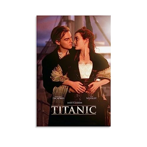 ELedvb Titanic Leonardo DiCaprio Kate WinsletLeinwand-Poster, dekoratives Gemälde, Leinwand-Wandposter und Kunstdruck, modernes Familienschlafzimmer-Dekor-Poster, 60 x 90 cm von ELedvb