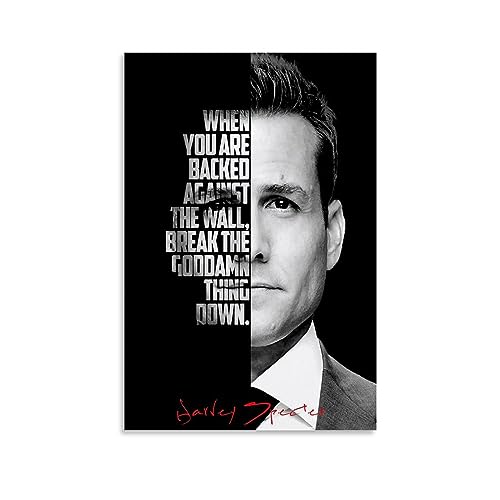 HD Harvey Specter Classic TV Show Motivationsposter Leinwand Poster Dekorative Malerei Leinwand Wandposter und Kunstdruck Moderne Familie Schlafzimmer Dekor Poster 60 x 90 cm von ELedvb