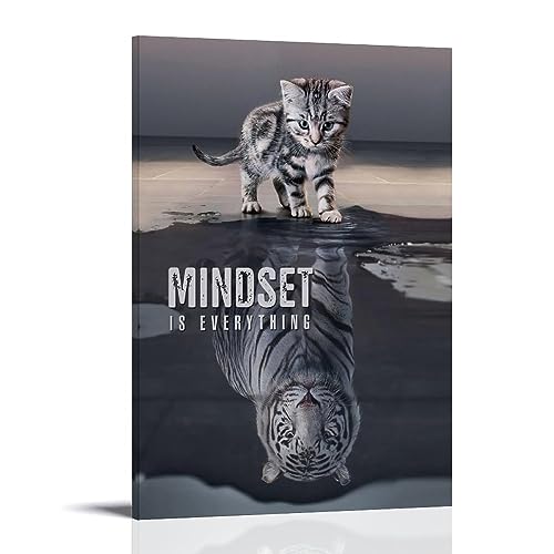 HD-Poster mit inspirierenden Zitaten, Mindset Is Everything Motivational, Leinwand-Poster, dekoratives Gemälde, Leinwand-Wandposter und Kunstdruck, modernes Familienschlafzimmer-Dekor-Poster, 20 x 30 von ELedvb