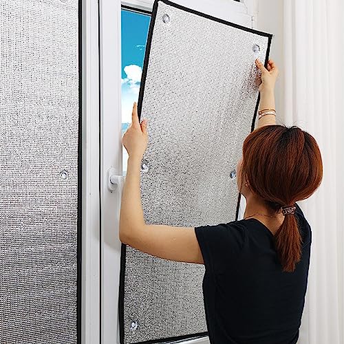 Premium Isolierfolie,Sonnenschutz Verdunkelungsfolie,7-8mm Dicke Hitzeschutzfolie,99% UV-Schutz und Sichtschutz,Thermofolie für Fenster/Auto/Camping oder Pool,mit Saugnapf (50 * 110cm) von ELedvb