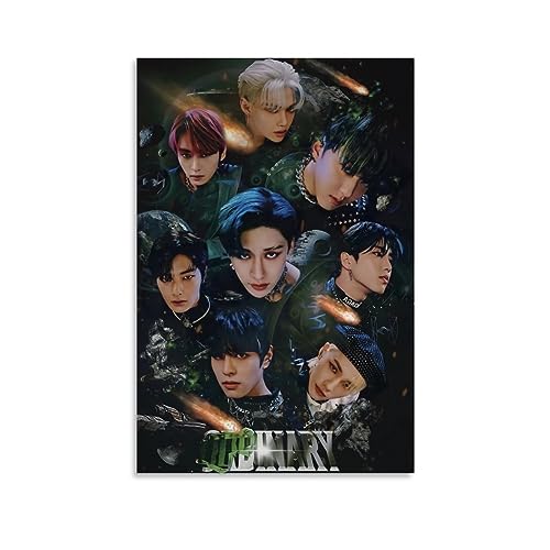 Stray Kids Kpop Sänger-Leinwand-Poster, dekoratives Gemälde, Leinwand-Wandposter und Kunstdruck, modernes Familienschlafzimmer-Dekor-Poster, 30 x 45 cm von ELedvb