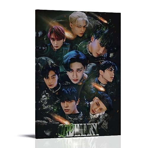 Stray Kids Kpop Sänger-Leinwand-Poster, dekoratives Gemälde, Leinwand-Wandposter und Kunstdruck, modernes Familienschlafzimmer-Dekor-Poster, 40 x 60 cm von ELedvb