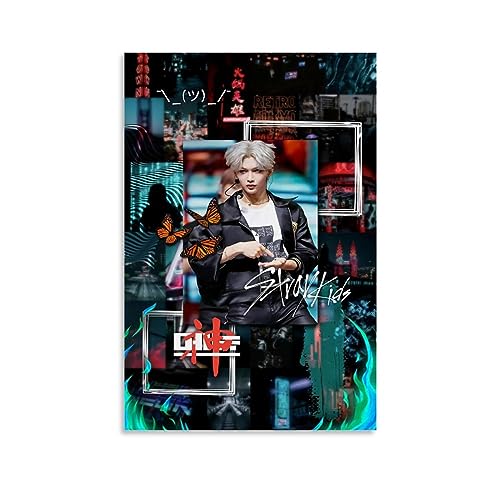 Stray Kids Lee FelixCanvas-Poster, dekoratives Gemälde, Leinwand-Wandposter und Kunstdruck, modernes Familienschlafzimmer-Dekor-Poster, 20 x 30 cm von ELedvb