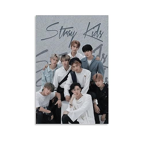 Stray Kids V2 Leinwand-Poster, dekoratives Gemälde, Leinwand-Wandposter und Kunstdruck, modernes Familienschlafzimmer-Dekor-Poster, 40 x 60 cm von ELedvb