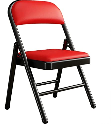 ELzEy Klappstuhl schwarz Klappbarer Esstisch mit Rückenlehne for den Haushalt, Bürokonferenz-Schulungsstuhl, Leichter PU-Computerstuhl, belastbar bis 200 kg von ELzEy