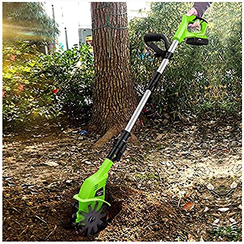 Kabelloser Gartenfräse, tragbar, 20 V, mit wiederaufladbarem Akku 4000 mAh und Ladegerät, Bodenbearbeitungstiefe 25 cm von ELzEy