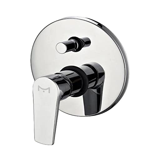 EM Mischer Wasserhahn Serie Mak für Badezimmer Waschbecken Dusche Bidet Eingebaut Chrom Poliert Einhebel Warmwasser Kaltes Wasser (Einbaudusche mit Umsteller) von EM