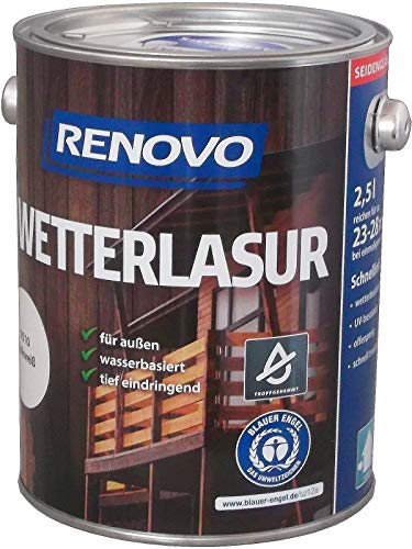 EM RENOVO Wetterlasur 750ml kalkweiss wasserbasiert 287307509510 von EM