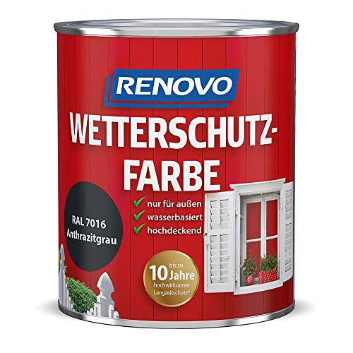 EM RENOVO Wetterschutzfarbe 750ml anthrazitgrau RAL 7016 283007507016 von EM