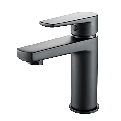 EM Wasserhahn Einhebelmischer Schwarz Matt Serie Zarny Elegante und Moderne Für Badezimmer Waschbecken Bidet Dusche (Waschtischmischer) von EM