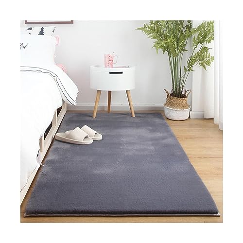EMAFORO Teppich Dicker Teppich aus Kaninchenfellimitat, weiche, Flauschige Überwurfteppiche, Teppiche für Wohnzimmer, Schlafzimmer, Garderobe, Moderne Heimdekoration Flächenteppich von EMAFORO
