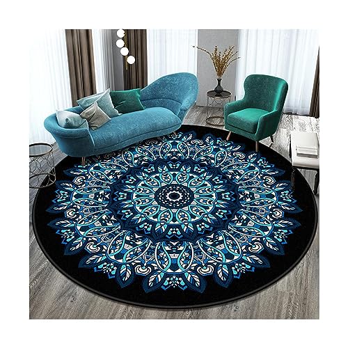 EMAFORO Teppich Ethnische Retro-Überwurfteppiche, runder, Rutschfester Teppich, Fußmatten für Balkon, Couchtisch, Wohnzimmer, Schlafzimmer, Nachttisch Flächenteppich EMAFORO Teppich Ethnische Retro-Überwurfteppiche, runder, Rutschfester Teppich, Fußmatten für Balkon, Couchtisch, Wohnzimmer, Schlafzimmer, Nachttisch Flächenteppich von EMAFORO