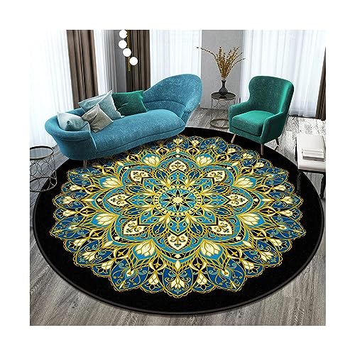 EMAFORO Teppich Ethnische Retro-Überwurfteppiche, runder, Rutschfester Teppich, Fußmatten für Balkon, Couchtisch, Wohnzimmer, Schlafzimmer, Nachttisch Flächenteppich EMAFORO Teppich Ethnische Retro-Überwurfteppiche, runder, Rutschfester Teppich, Fußmatten für Balkon, Couchtisch, Wohnzimmer, Schlafzimmer, Nachttisch Flächenteppich von EMAFORO