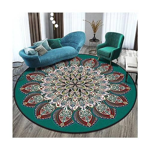 EMAFORO Teppich Ethnische Retro-Überwurfteppiche, runder, Rutschfester Teppich, Fußmatten für Balkon, Couchtisch, Wohnzimmer, Schlafzimmer, Nachttisch Flächenteppich EMAFORO Teppich Ethnische Retro-Überwurfteppiche, runder, Rutschfester Teppich, Fußmatten für Balkon, Couchtisch, Wohnzimmer, Schlafzimmer, Nachttisch Flächenteppich von EMAFORO