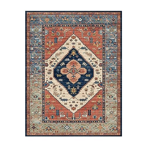 EMAFORO Teppich Überwurfteppiche im amerikanischen Retro-Ethno-Stil, rutschfeste Teppiche, Fußmatten für Schlafzimmer, Wohnzimmer, Moderne Heimdekoration Flächenteppich von EMAFORO