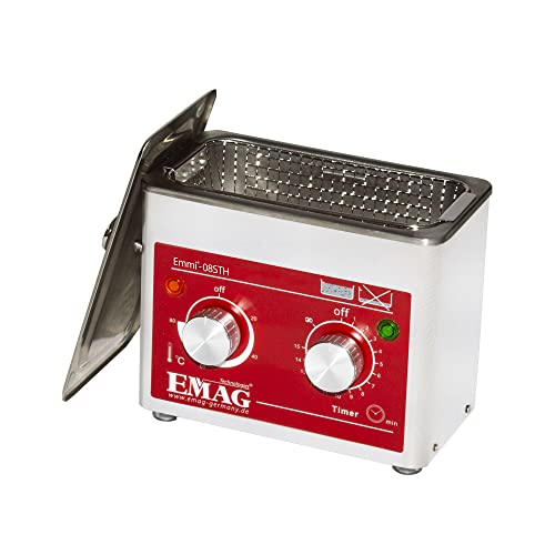 EMAG Ultraschallreiniger Emmi 08STH I Brillenreinigungsgerät auch für Schmuck & Uhren mit Heizung I Ultraschallreinigungsgerät aus Deutschland I 100ml von Emag