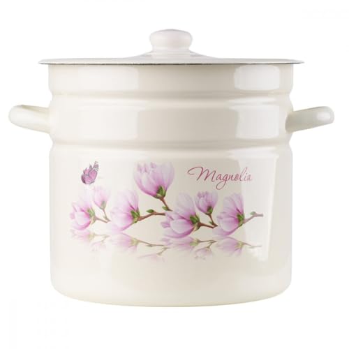Emaille Topf 12L Kochtopf Universaltopf Suppentopf Induktion Fleischtopf Magnolie + Deckel Emaille Topf 12L Kochtopf Universaltopf Suppentopf Induktion Fleischtopf Magnolie + Deckel von EMALIA-RYBNIK