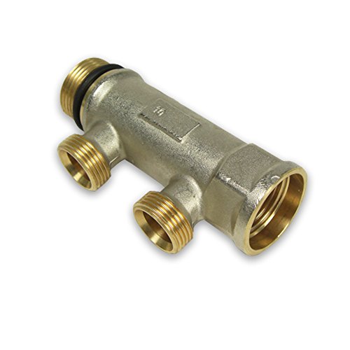 4- fach Messing Verteiler, Balken mit [1''IG x 1''AG], 4 Abgänge mit 3/4'' EK (Eurokonusanschluss) von EMAX