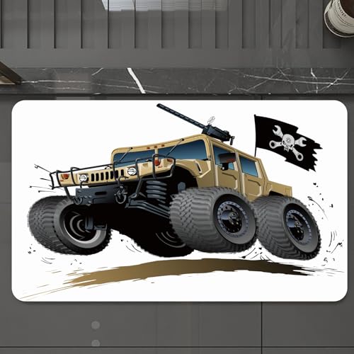 EMCLKS Badteppich rutschfeste,weicher Badezimmerteppich Badematte Badvorleger für Dusche,Badewanne und Toilette,3D-Bild Auto durchbricht die Wand, Hummer auf Rampage Flying High mit einem P,60x90 cm EMCLKS Badteppich rutschfeste,weicher Badezimmerteppich Badematte Badvorleger für Dusche,Badewanne und Toilette,3D-Bild Auto durchbricht die Wand, Hummer auf Rampage Flying High mit einem P,60x90 cm von EMCLKS