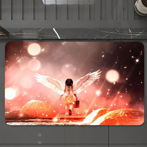 EMCLKS Badteppich rutschfeste,weicher Badezimmerteppich Badematte Badvorleger für Dusche,Badewanne und Toilette,Das Abenteuer des kleinen Engels in der Sternennacht 3D-Illustration konzepti,60x90 cm EMCLKS Badteppich rutschfeste,weicher Badezimmerteppich Badematte Badvorleger für Dusche,Badewanne und Toilette,Das Abenteuer des kleinen Engels in der Sternennacht 3D-Illustration konzepti,60x90 cm von EMCLKS