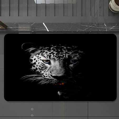 EMCLKS Badteppich rutschfeste,weicher Badezimmerteppich Badematte Badvorleger für Dusche,Badewanne und Toilette,Dramatische schwarz-weiße Leoparden Nahaufnahme Leopard geflecktes Gesicht, v,60x90 cm EMCLKS Badteppich rutschfeste,weicher Badezimmerteppich Badematte Badvorleger für Dusche,Badewanne und Toilette,Dramatische schwarz-weiße Leoparden Nahaufnahme Leopard geflecktes Gesicht, v,60x90 cm von EMCLKS