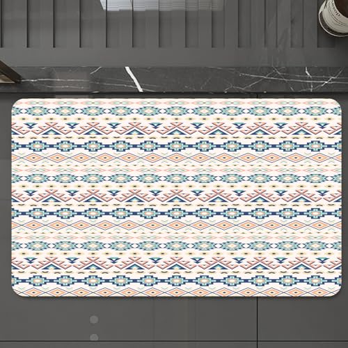 EMCLKS Badteppich rutschfeste,weicher Badezimmerteppich Badematte Badvorleger für Dusche,Badewanne und Toilette,Geometrisch, Stammes-Ethno-Muster der amerikanischen Ureinwohner mit Dreiecke,60x90 cm EMCLKS Badteppich rutschfeste,weicher Badezimmerteppich Badematte Badvorleger für Dusche,Badewanne und Toilette,Geometrisch, Stammes-Ethno-Muster der amerikanischen Ureinwohner mit Dreiecke,60x90 cm von EMCLKS