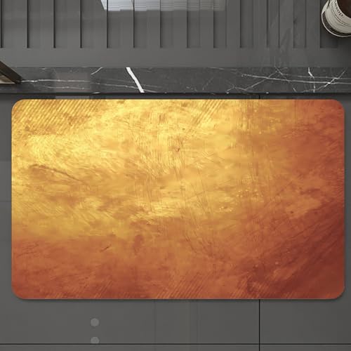 EMCLKS Badteppich rutschfeste,weicher Badezimmerteppich Badematte Badvorleger für Dusche,Badewanne und Toilette,Grau Bronze Gold Metall Gelb Golden Dunkel Alt Kupfer Rau,60x90 cm von EMCLKS