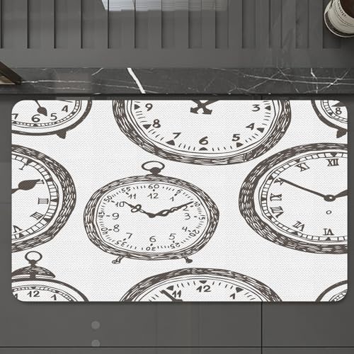 EMCLKS Badteppich rutschfeste,weicher Badezimmerteppich Badematte Badvorleger für Dusche,Badewanne und Toilette,Große Gruppe von Uhren, angeordnet vor einem abstrakten Hintergrund.,60x90 cm EMCLKS Badteppich rutschfeste,weicher Badezimmerteppich Badematte Badvorleger für Dusche,Badewanne und Toilette,Große Gruppe von Uhren, angeordnet vor einem abstrakten Hintergrund.,60x90 cm von EMCLKS