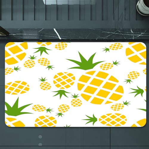 EMCLKS Badteppich rutschfeste,weicher Badezimmerteppich Badematte Badvorleger für Dusche,Badewanne und Toilette,Grün und gelb, Rhombus Ananas mit blühendem Laub Bio-Lebensmittel-Design, Gri,60x90 cm EMCLKS Badteppich rutschfeste,weicher Badezimmerteppich Badematte Badvorleger für Dusche,Badewanne und Toilette,Grün und gelb, Rhombus Ananas mit blühendem Laub Bio-Lebensmittel-Design, Gri,60x90 cm von EMCLKS