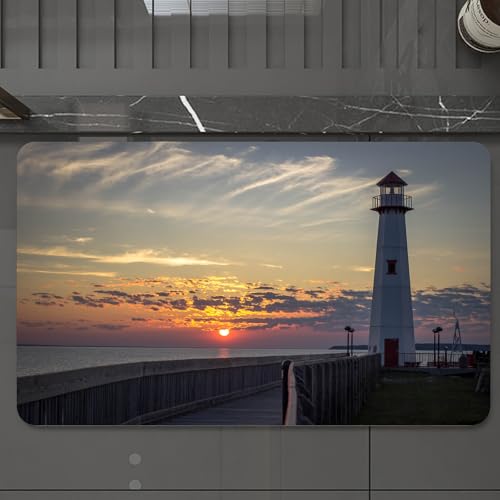 EMCLKS Badteppich rutschfeste,weicher Badezimmerteppich Badematte Badvorleger für Dusche,Badewanne und Toilette,Leuchtturmdekoration, Michigan Sonnenaufgang entlang der Ufer des wunderschön,60x90 cm EMCLKS Badteppich rutschfeste,weicher Badezimmerteppich Badematte Badvorleger für Dusche,Badewanne und Toilette,Leuchtturmdekoration, Michigan Sonnenaufgang entlang der Ufer des wunderschön,60x90 cm von EMCLKS