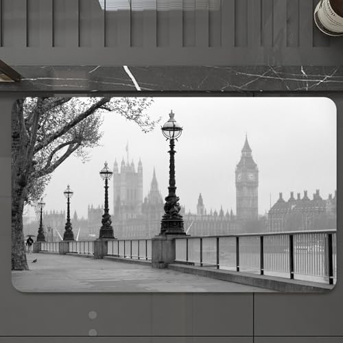 EMCLKS Badteppich rutschfeste,weicher Badezimmerteppich Badematte Badvorleger für Dusche,Badewanne und Toilette,London, Big Ben vom Walking Way an der Themse mit Laternen unter dem Regenbil,60x90 cm EMCLKS Badteppich rutschfeste,weicher Badezimmerteppich Badematte Badvorleger für Dusche,Badewanne und Toilette,London, Big Ben vom Walking Way an der Themse mit Laternen unter dem Regenbil,60x90 cm von EMCLKS