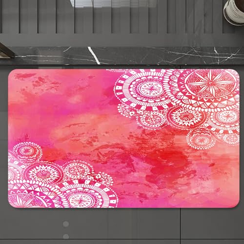 EMCLKS Badteppich rutschfeste,weicher Badezimmerteppich Badematte Badvorleger für Dusche,Badewanne und Toilette,Mandala, rosa Aquarellfarbe Hintergrund mit handgezeichneten Kritzeleien,60x90 cm EMCLKS Badteppich rutschfeste,weicher Badezimmerteppich Badematte Badvorleger für Dusche,Badewanne und Toilette,Mandala, rosa Aquarellfarbe Hintergrund mit handgezeichneten Kritzeleien,60x90 cm von EMCLKS