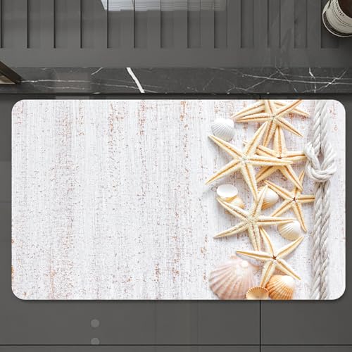 EMCLKS Badteppich rutschfeste,weicher Badezimmerteppich Badematte Badvorleger für Dusche,Badewanne und Toilette,Muscheln, Muscheln und Seesterne mit Marine Seil in vertikaler Richtung Holzo,60x90 cm EMCLKS Badteppich rutschfeste,weicher Badezimmerteppich Badematte Badvorleger für Dusche,Badewanne und Toilette,Muscheln, Muscheln und Seesterne mit Marine Seil in vertikaler Richtung Holzo,60x90 cm von EMCLKS