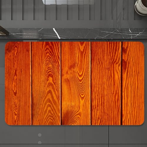 EMCLKS Badteppich rutschfeste,weicher Badezimmerteppich Badematte Badvorleger für Dusche,Badewanne und Toilette,Orangefarbene, komplizierte Linien, durchgehende braune Holzbretter mit einzi,60x90 cm EMCLKS Badteppich rutschfeste,weicher Badezimmerteppich Badematte Badvorleger für Dusche,Badewanne und Toilette,Orangefarbene, komplizierte Linien, durchgehende braune Holzbretter mit einzi,60x90 cm von EMCLKS
