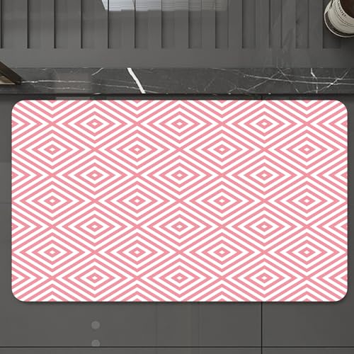 EMCLKS Badteppich rutschfeste,weicher Badezimmerteppich Badematte Badvorleger für Dusche,Badewanne und Toilette,Rosa Dekor, Mosaikfliesen erscheinen rosa Farbe quadratische Formen mit Moder,60x90 cm EMCLKS Badteppich rutschfeste,weicher Badezimmerteppich Badematte Badvorleger für Dusche,Badewanne und Toilette,Rosa Dekor, Mosaikfliesen erscheinen rosa Farbe quadratische Formen mit Moder,60x90 cm von EMCLKS