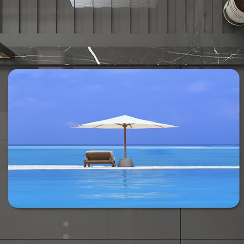 EMCLKS Badteppich rutschfeste,weicher Badezimmerteppich Badematte Badvorleger für Dusche,Badewanne und Toilette,Seaside Dekor, Strandstühle und Sonnenschirm auf Einer l EIN,60x90 cm EMCLKS Badteppich rutschfeste,weicher Badezimmerteppich Badematte Badvorleger für Dusche,Badewanne und Toilette,Seaside Dekor, Strandstühle und Sonnenschirm auf Einer l EIN,60x90 cm von EMCLKS