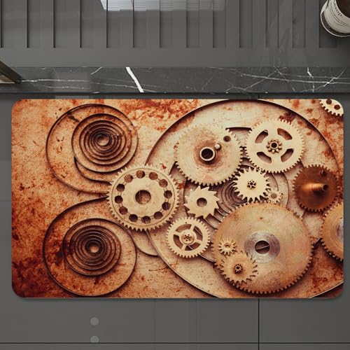 EMCLKS Badteppich rutschfeste,weicher Badezimmerteppich Badematte Badvorleger für Dusche,Badewanne und Toilette,Vintage, mechanische Uhren Details Alte Rusty Look Hintergrund Zahnräder Stea,60x90 cm EMCLKS Badteppich rutschfeste,weicher Badezimmerteppich Badematte Badvorleger für Dusche,Badewanne und Toilette,Vintage, mechanische Uhren Details Alte Rusty Look Hintergrund Zahnräder Stea,60x90 cm von EMCLKS