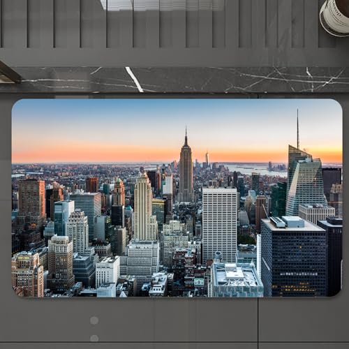 EMCLKS Badteppich rutschfeste,weicher Badezimmerteppich Badematte Badvorleger für Dusche,Badewanne und Toilette,Wandkunst New York City Thema Bild Rose Quartz Manhattan Skyline Tramo,60x90 cm EMCLKS Badteppich rutschfeste,weicher Badezimmerteppich Badematte Badvorleger für Dusche,Badewanne und Toilette,Wandkunst New York City Thema Bild Rose Quartz Manhattan Skyline Tramo,60x90 cm von EMCLKS