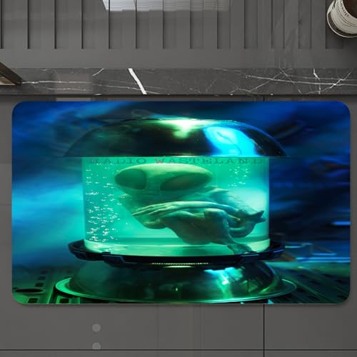 EMCLKS Badteppich rutschfeste,weicher Badezimmerteppich Badematte Badvorleger für Dusche,Badewanne und Toilette,Weltraum, Marsianer-UFO-Alien in einem Aquarium wie EIN Röhren-Kunstwerkbild,60x90 cm EMCLKS Badteppich rutschfeste,weicher Badezimmerteppich Badematte Badvorleger für Dusche,Badewanne und Toilette,Weltraum, Marsianer-UFO-Alien in einem Aquarium wie EIN Röhren-Kunstwerkbild,60x90 cm von EMCLKS