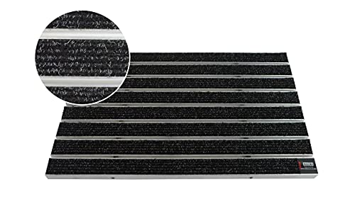 EMCO Eingangsmatte DIPLOMAT Large Rips anthrazit 12mm Fußmatte Schmutzfangmatte Fußabtreter Antirutschmatte, Größe:740 x 490 mm von Emco