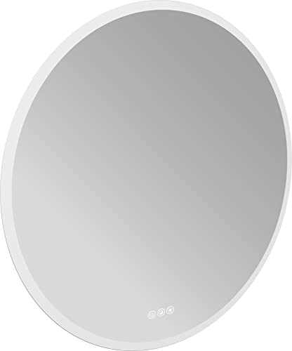 Emco Pure ++ LED-Lichtspiegel Ø 79 cm, Spiegel inkl. LED-Beleuchtung mit Touch-Bedienung, Badezimmerspiegel mit umlaufender Mattierung zur Wandmontage von Emco