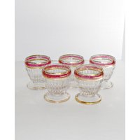 Roter Blitz-Eierbecher, Jeannette Glasbecher, Glas Gerippte Ripple Footed Becher, Rotgold Blitzglas, Blitz, Eierbecher Roter Blitz-Eierbecher, Jeannette Glasbecher, Glas Gerippte Ripple Footed Becher, Rotgold Blitzglas, Blitz, Eierbecher von EMClassyDesigns