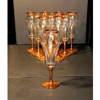 Set Mit 10 Goldzier Tulip Flötengläser, Tulpen Flötengläser, Goldrand Hochzeitsgläser, Goldrand Gläser von EMClassyDesigns