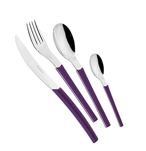 Eme Posaterie Loto Viola 2623 Tafelbesteck-Set, Edelstahl 18/10, für 6 Personen, 24-teilig von EME POSATERIE