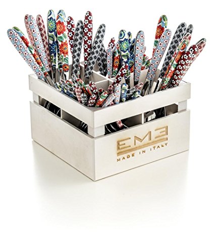 Eme You & Me Real Blend Service 24 Stück 6 Plätze Tisch Farben sortiert Made in Italy Gabel Messer Löffel Löffel von EME